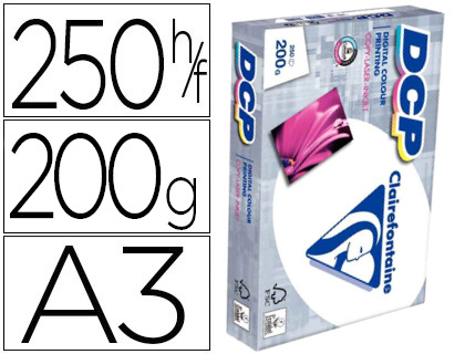 250h papel fotocopiadora Clairefontaine DCP A3 200g/m²